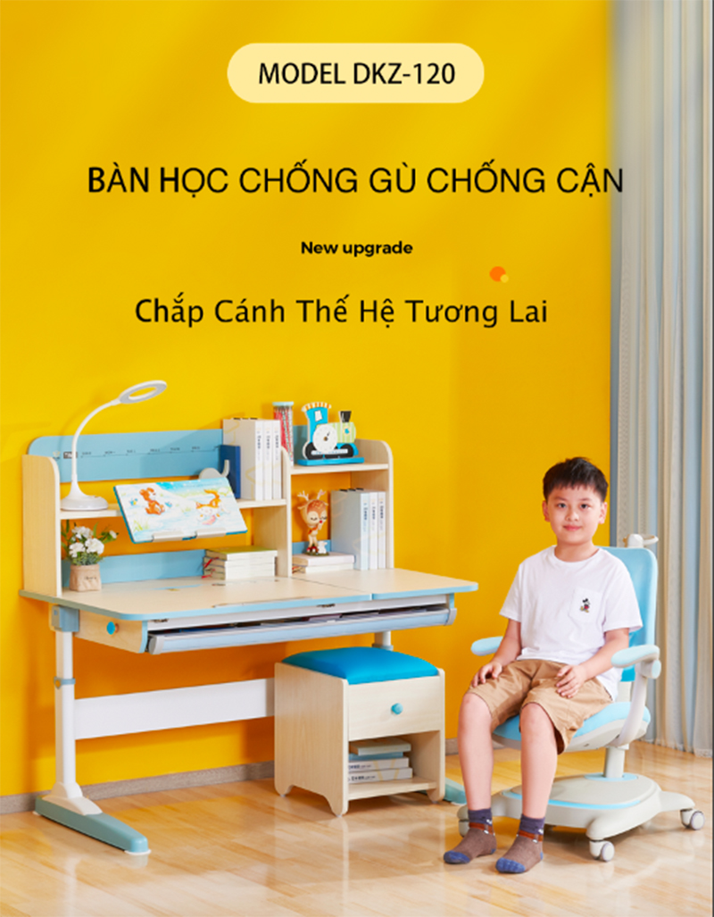 Bàn học thông minh chống gù vân gỗ DKZ-120