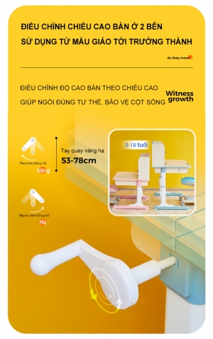 Bàn học thông minh chống gù vân gỗ DKZ-120